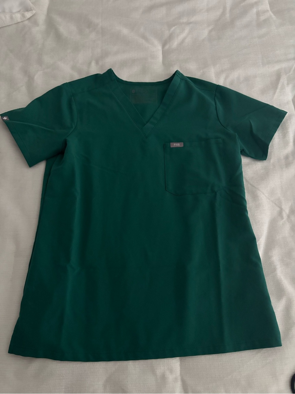 Figs Deep Green V-Neck Scrub Top